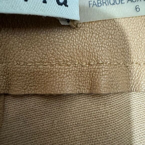 Alice + Olivia Front Zip Lambskin Suede Legging Pants Brown Size 6 - Picture 7 of 7